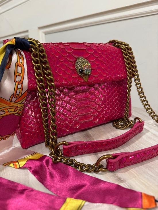 Kurt Geiger Handbags - Kurt Geiger Bag Kensington Snake Embossed Sample Sale Pink Textured Crossbody